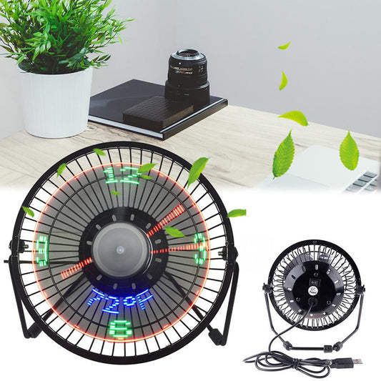 Personal desktop Fan with Clock and temperature display USB