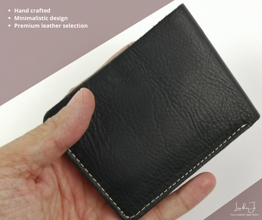 Cow Boy Black | Genuine Leather Wallet for Men | Hand Crafted | Bifold