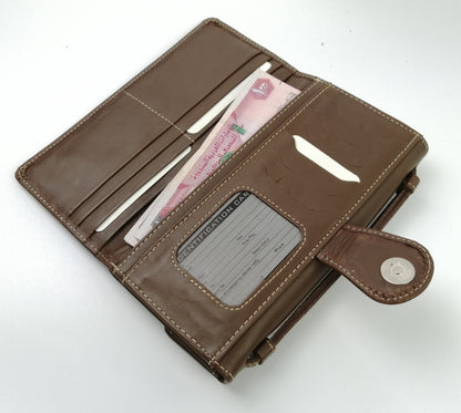 Chocolate | Ladies Leather Purse Clutch Long wallet brown Color